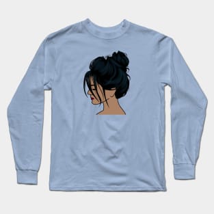 Messy bun girl Long Sleeve T-Shirt